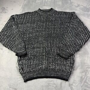 Vintage Chunky Knit Sweater Mens Large Crewneck USA Made Acrylic Retro 90s